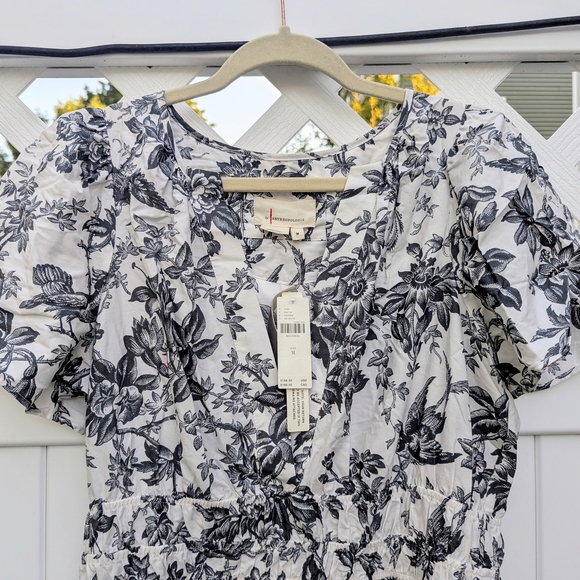 Anthropologie Somerset Maxi Dress Floral Black and White Size Medium NWT - Picture 2 of 4